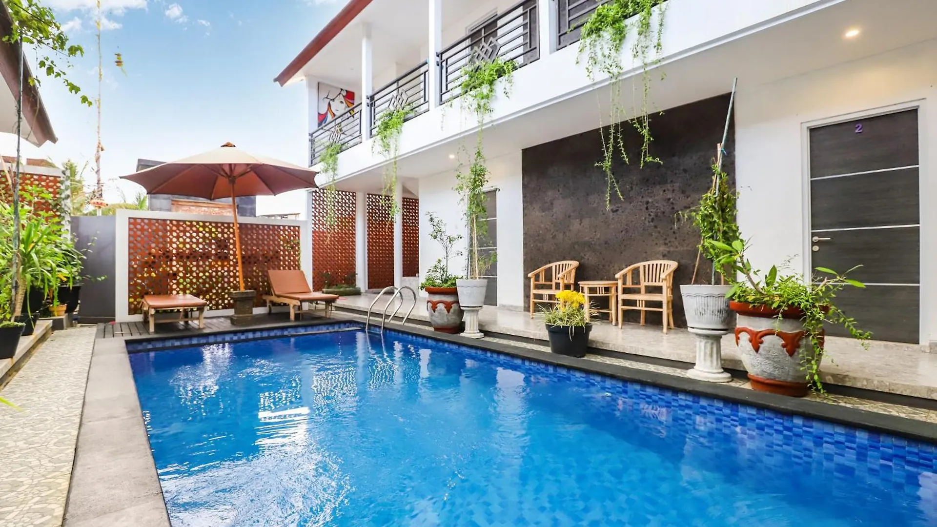 Guest house White Blue House 7 -Pvt Room, Shared Pool&Kitchen Ubud  Indonesia